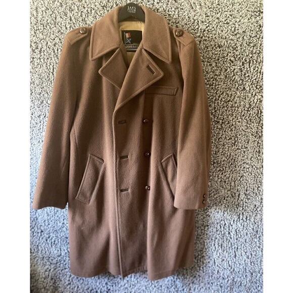 VTG 70’s John Weitz Harbor Master Tan Camel Trench Coat Wool LINED Jacket Sz40L - Picture 5 of 9